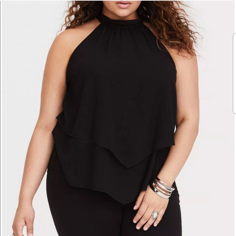 black chiffon glam top
